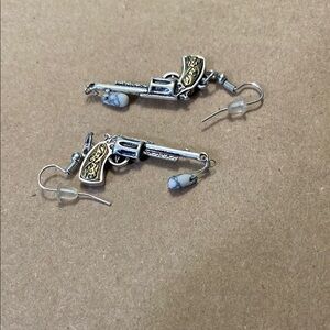 Silver and Gold Revolver Earrings